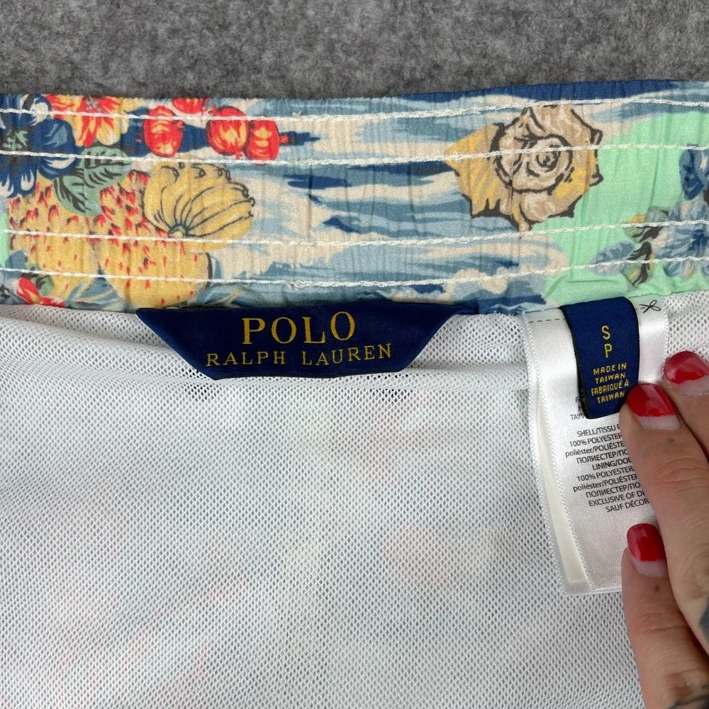 Polo Ralph Lauren Hawaiian Hula Scenic Print Swim Trunks Green Mens Small 6